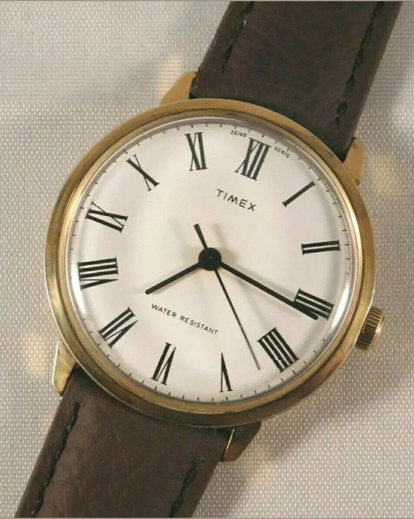 Timex Marlin Vintage 1976 Manual Wind Movement Roman Dial Mens Watch
